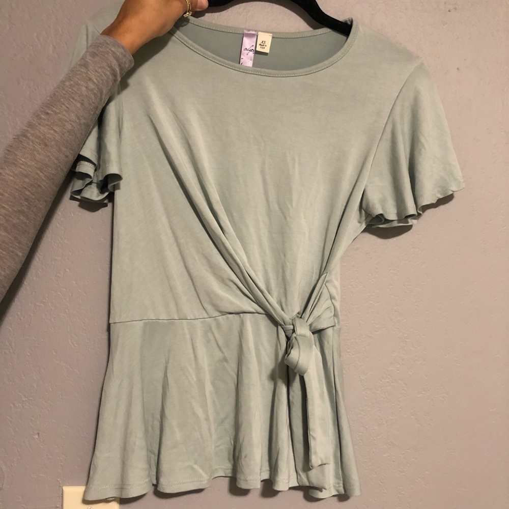 FRANCESCA’s PEPLUM TIE BLOUSE